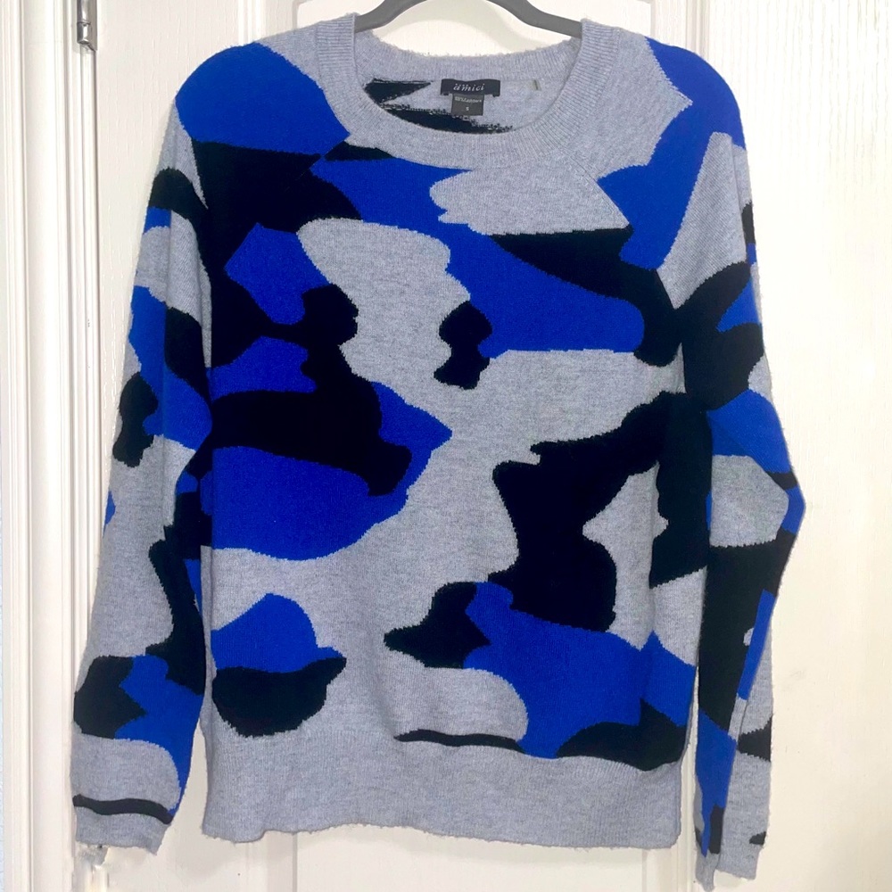 💙💖 Pure Amici 100% Cashmere Camo Sweater